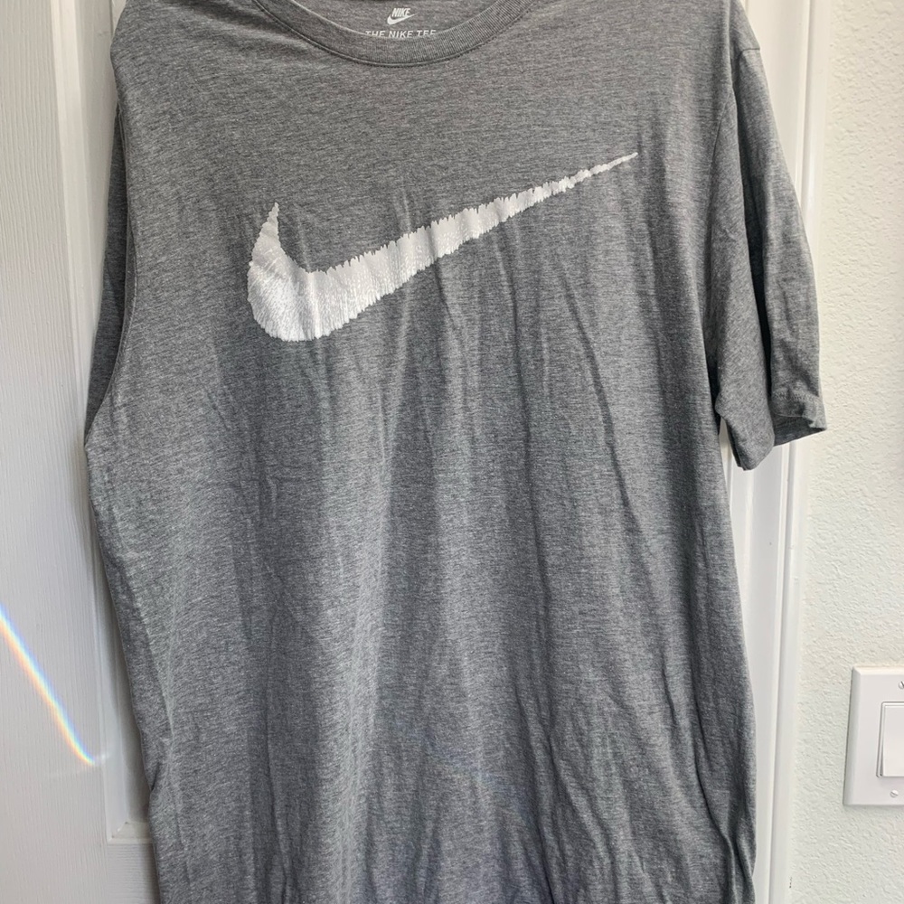 Nike Gray Short Sleeve Tee with White Swoosh